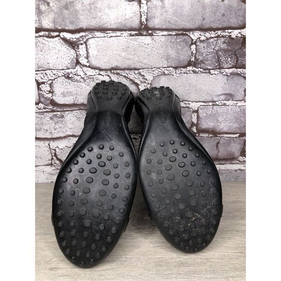 Tod's Black Leather Cap Toe Buckle Ballerina Ballet Flats Women's Sz 10M US/41EU - Picture 7 of 16